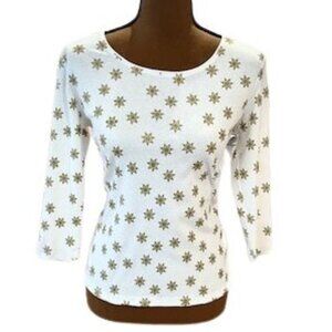 Karen Scott Gold Star three-quarter-sleeve T-shirt like new